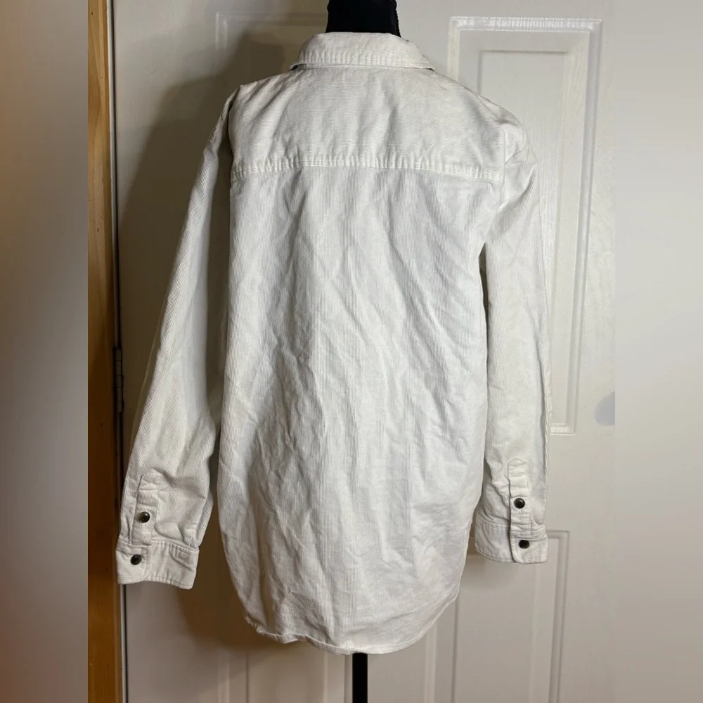 J.Crew Ivory Corduroy Button Down Shirt/Shacket Cotton w/ Pockets Size XL